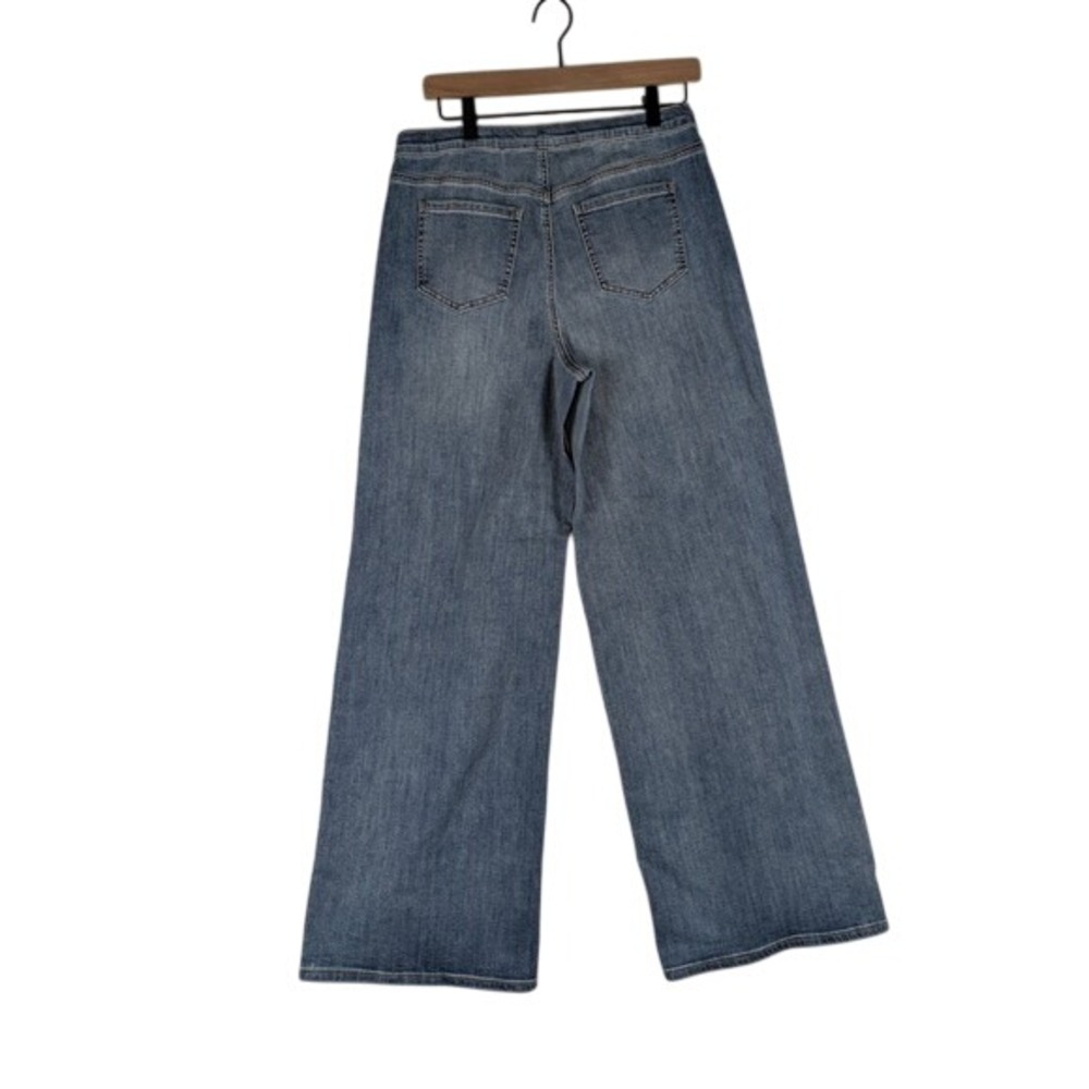 NYDJ Jeans Wide Leg Cindi Cool Embrace Drawstring High Rise Majorca Bay‎ Sz 4 - Picture 4 of 9